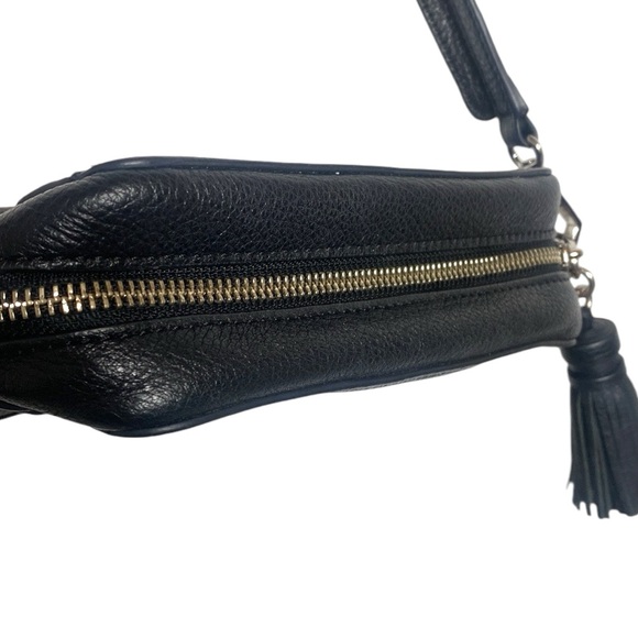 Rebecca Minkoff Black Leather Silver Lock Tassel Crossbody Handbag - Picture 7 of 11